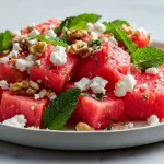 Vesimeloni Feta Minttu Salaatti Airfryer Paahdetuilla Pahkinoilla