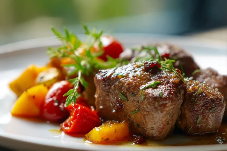 Mehevä liha airfryerissa, täydellinen kypsyys ja herkullinen maku.