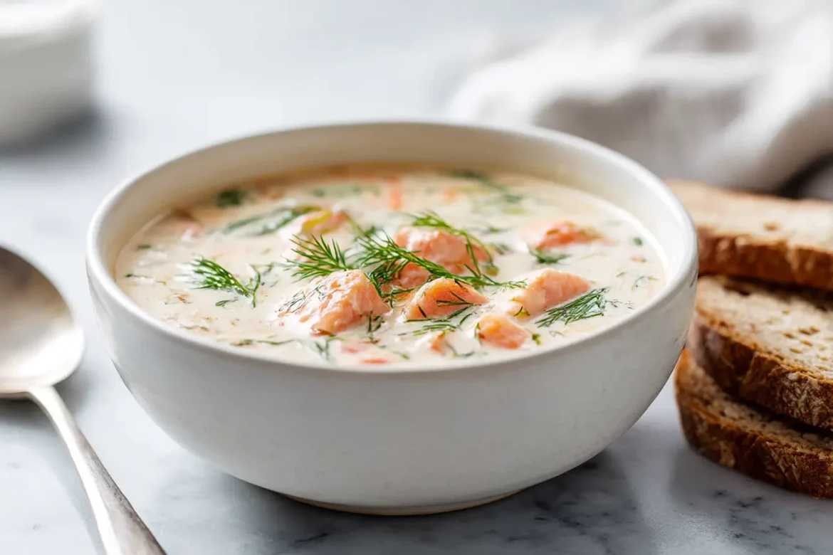 Herkkulohikeitto ja ruisleipä valmistettuna airfryerissa