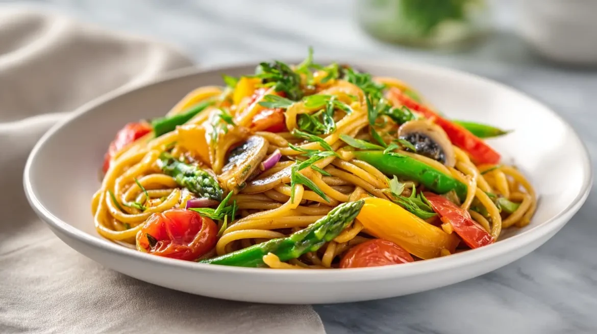 Maukkaat airfryer-nuudelit, jotka hurmaavat maullaan ja kauniilla värillä.