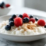 Ihana riisipuuro jälkiruoka airfryerissa, kermainen ja herkullinen maku.