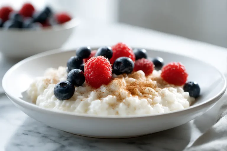 Ihana riisipuuro jälkiruoka airfryerissa, kermainen ja herkullinen maku.