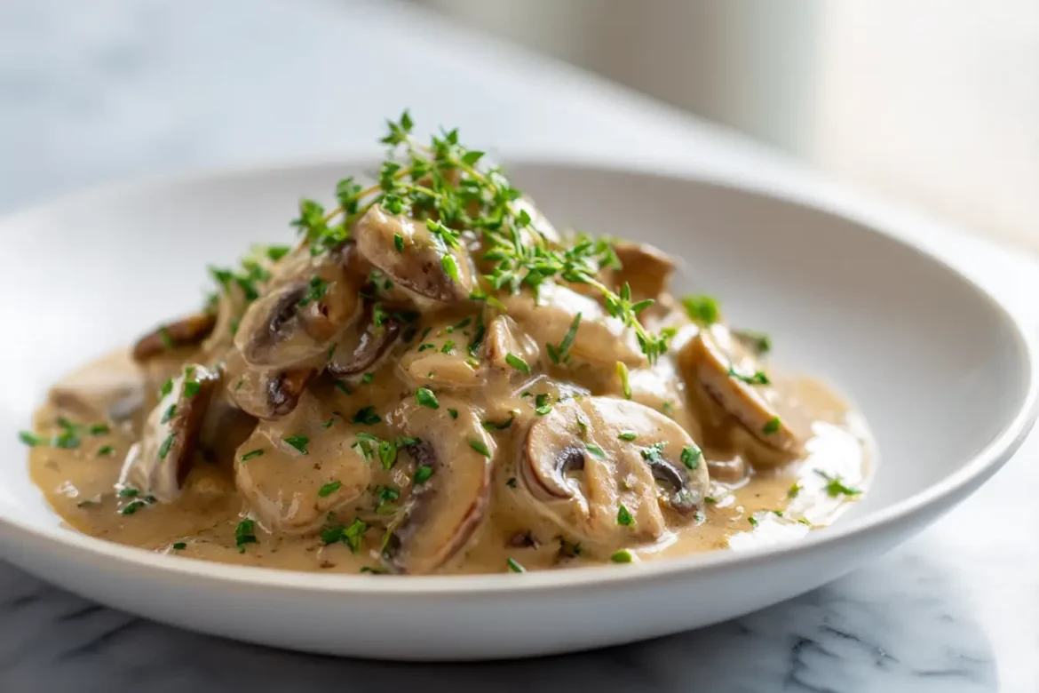 Uudenvuoden sienikastike airfryerissa, herkullinen ja täyteläinen maku.