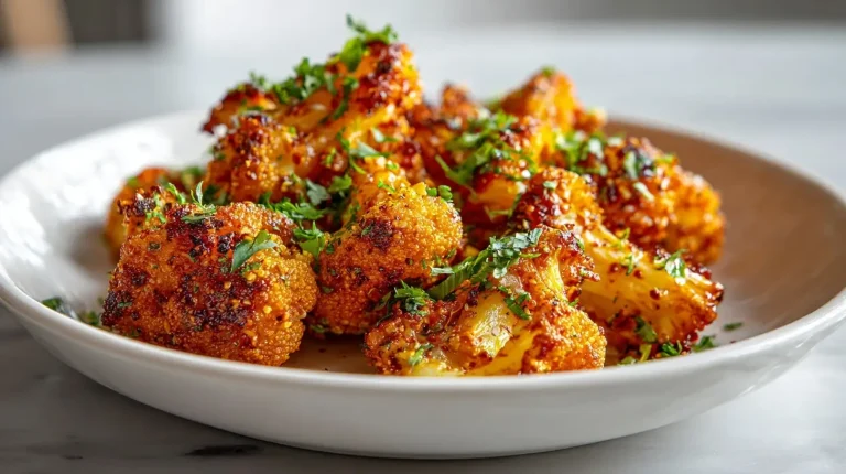 Rapeat kukkakaalisiivet airfryerissa, täydellinen herkku litteällä pinnalla.