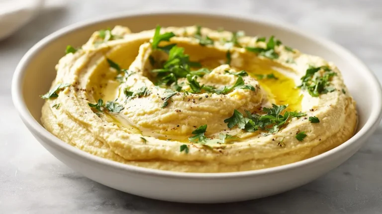 Kikhernekastike airfryerissa, täynnä makua ja väriä lautasella.