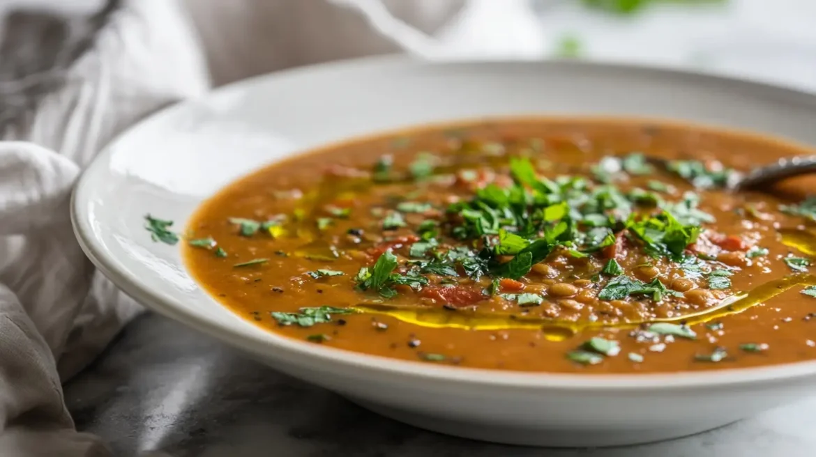 Maukas airfryer-linssikeitto täynnä makua ja ravintoaineita.