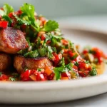 Ilmafriteerattu lohikiusaus, herkullinen ja makoisa vaihtoehto perinteiselle uunihyvitylle.