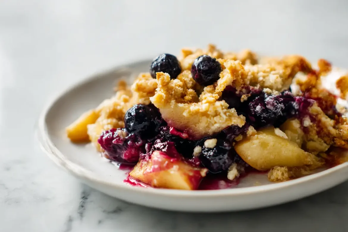 Maukas mustikka-omena crumble airfryerissa, täydellinen yhdistelmä makuja