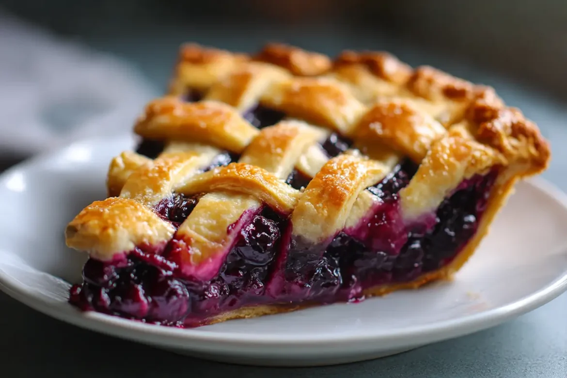 Maukas airfryer mustikkakukko rapealla pohjalla ja mehukkaita marjoja täynnä.