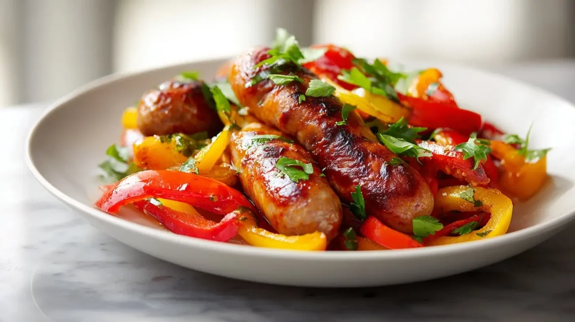 Maukas airfryer pavut ja makkara, täydellinen yhdistelmä makuja.