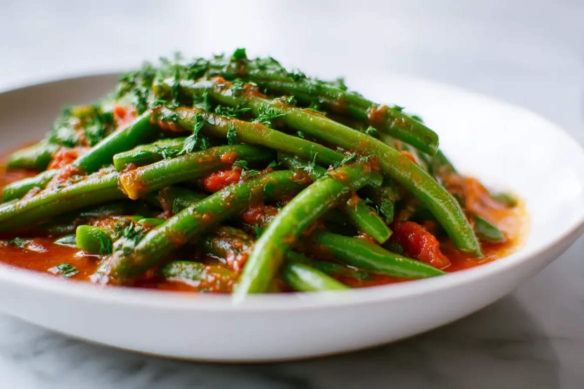 Pavut tomaattikastikkeessa airfryerissa, täynnä makua ja väriä.