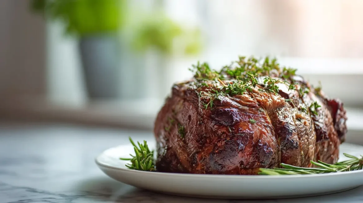 Täytetty naudanpaisti airfryerissa, mehukas täyte ja herkullinen pinta