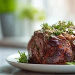 Täytetty naudanpaisti airfryerissa, mehukas täyte ja herkullinen pinta