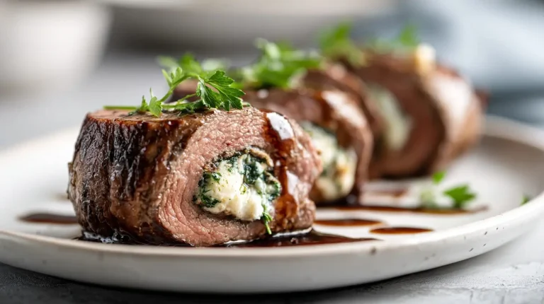 Maukkaita täytettyjä naudanlihakääryleitä airfryerissa, jotka ovat täynnä makua.