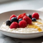 Ihana vispipuuro airfryerissa, kauniin vaaleanpunainen väri ja pehmeä koostumus