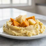 Herkkä bataattiomenasose airfryerissa, pehmeä ja makoisa yhdistelmä.