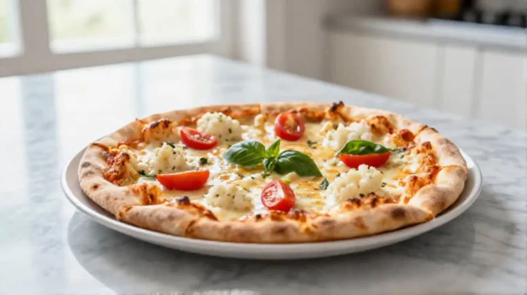 Kukkakaalipizza airfryerissa, rapea ja herkullinen täyte