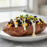 Täytetyt bataatit airfryerissa, herkulliset täytteet ja täydellinen kypsyys.