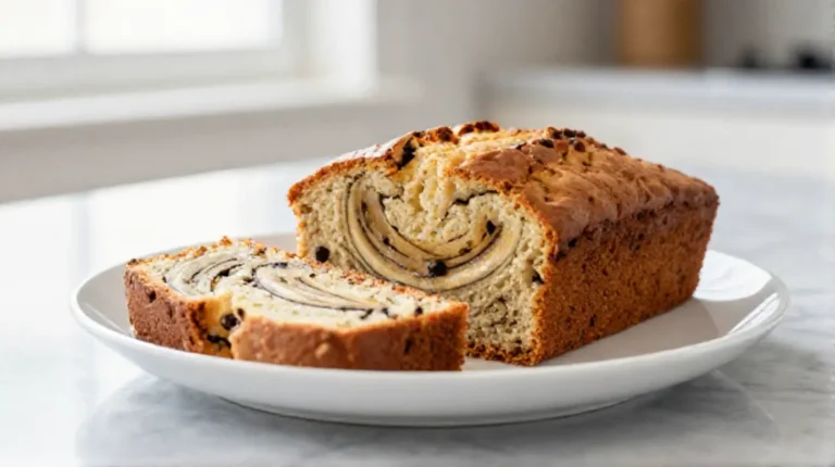 Banaanileipä airfryerissa, pehmeä ja mehevä sisus sekä houkutteleva pinta.