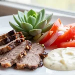 Maukas gyros airfryerissa, mehukas ja herkullinen annos.
