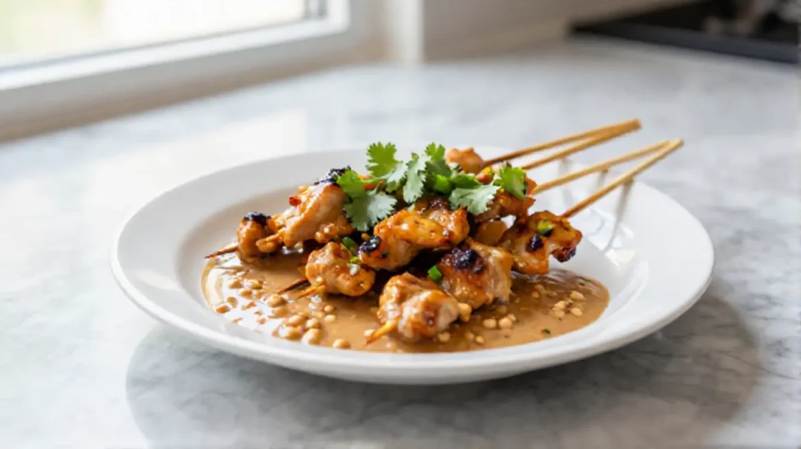 Satay airfryer Maukas satay-tahna airfryerissa, täydellinen herkku grillijuhlille.
