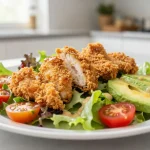 Vihreä ja herkullinen airfryer kanasalaatti, joka on täynnä makua ja ravinteita.