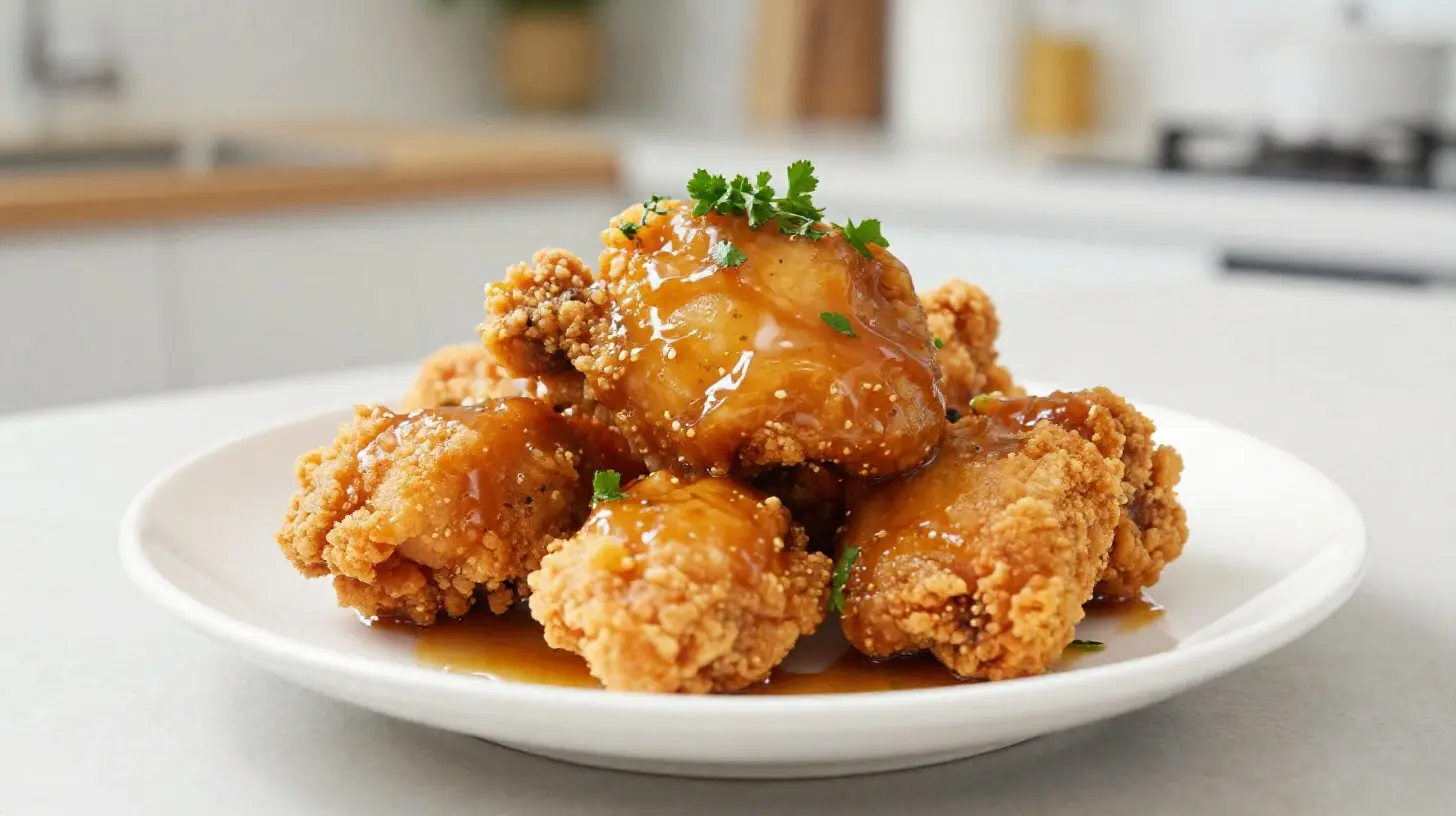 Mehevä airfryer-kuha, joka on valmistettu täydellisesti.