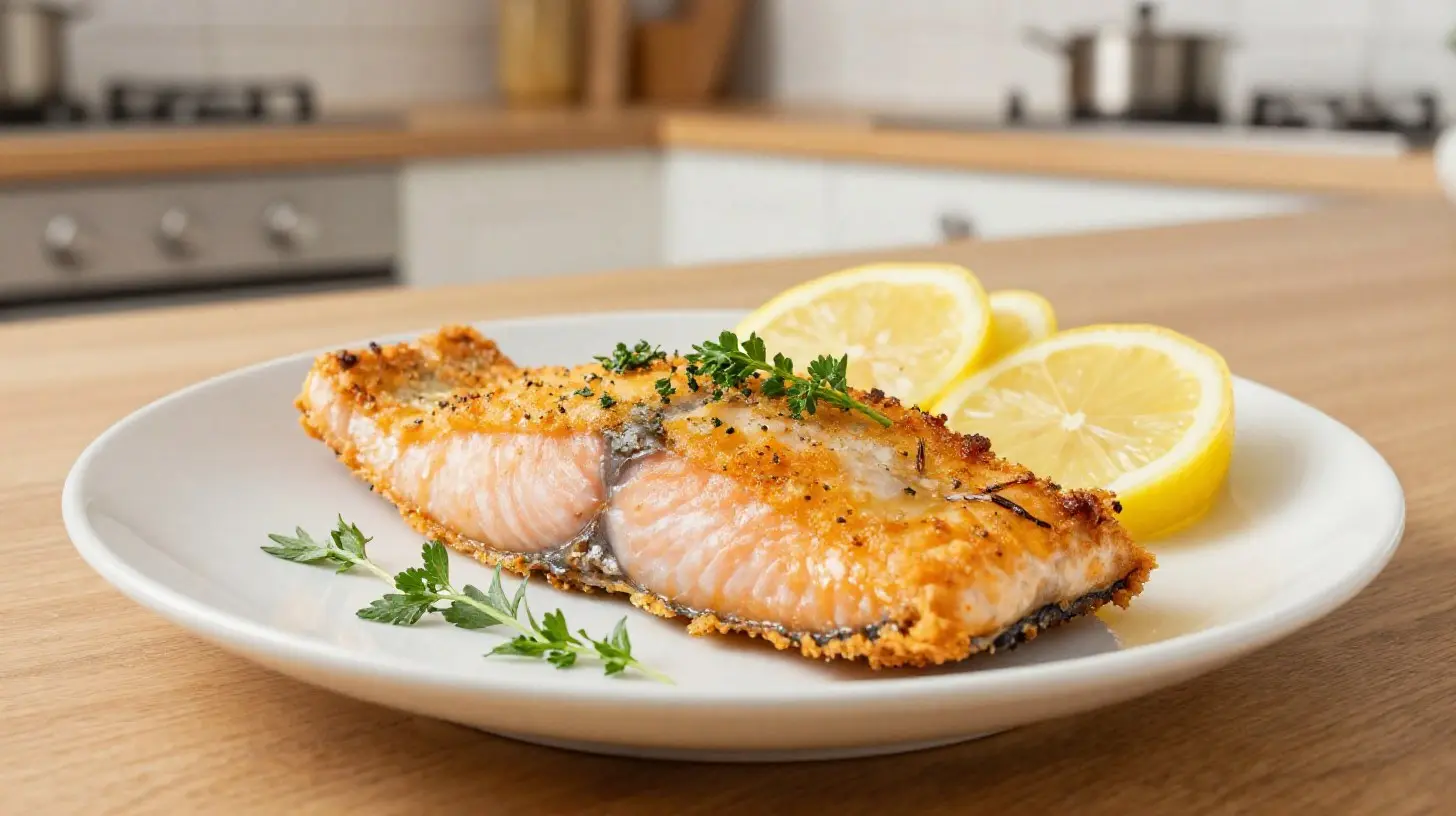 Täydellinen airfryer taimen herkullinen illallinen ilman rasvaa.
