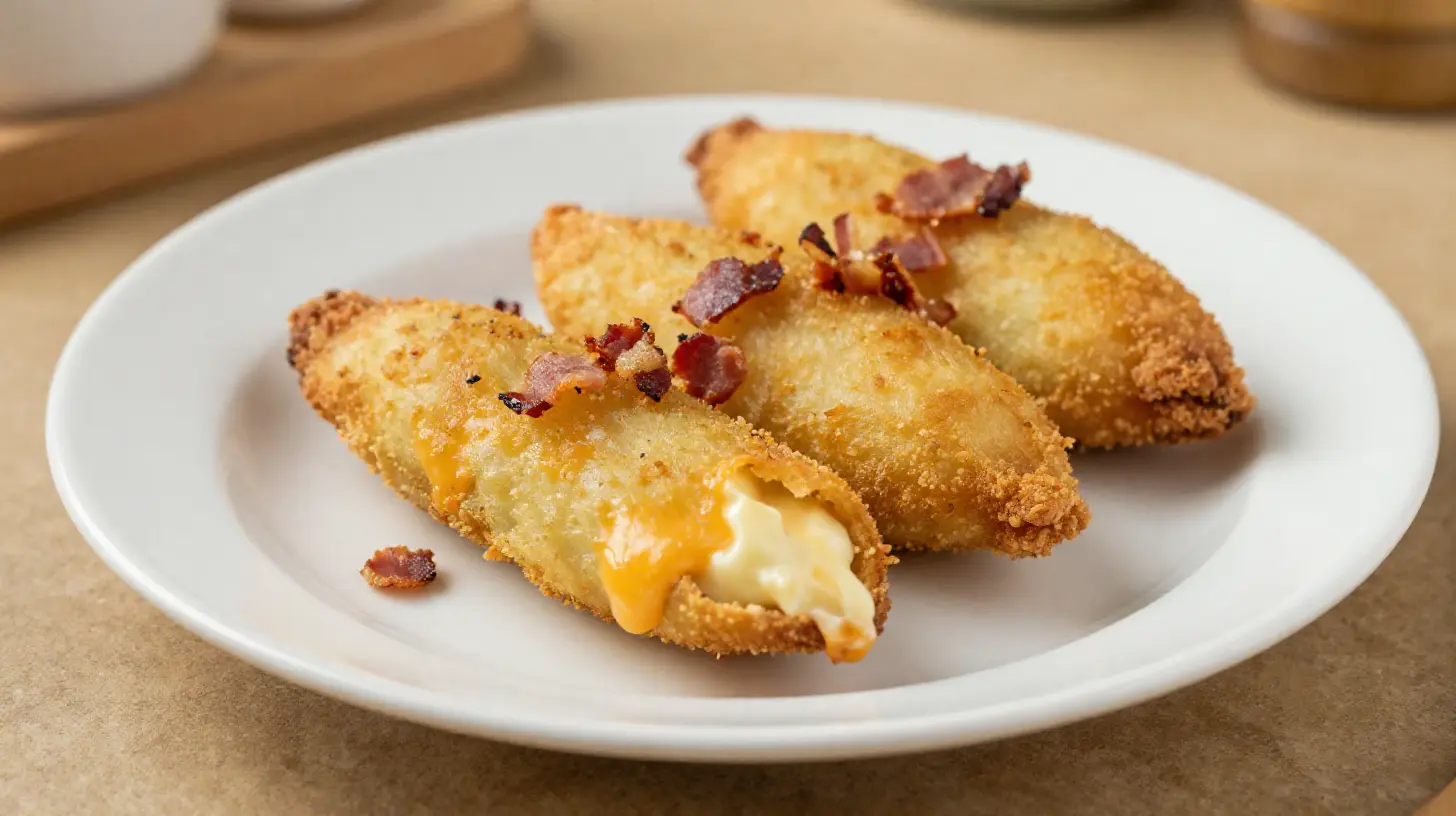 Herkkulliset airfryer jalapeno poppersit täytettynä juustolla ja mausteilla.