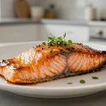 Herkullinen airfryer-lohi vaahterasiirapilla, täydellinen illallisvaihtoehto.