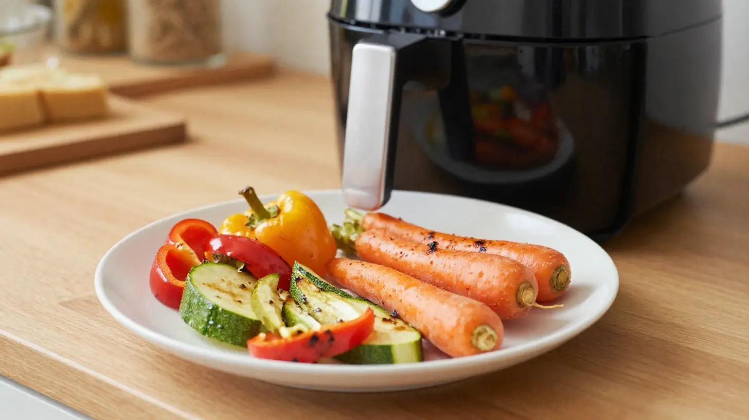 Rapeat airfryer-pavustetut vihannekset herkullisella maulla.