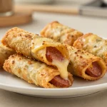 Herkkulliset airfryer-pizza-rullat, rapeat ja täynnä makua.