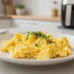 Kermainen airfryer-munakkaat, täydellinen aamupala herkulliseen aloittamiseen.